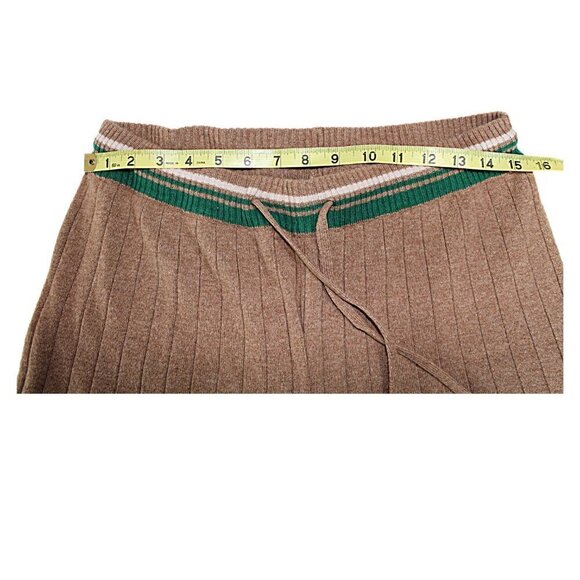 Monrow Wool Cashmere Ribbed Light Brown Pants Size Large‎ NWT - Picture 4 of 6